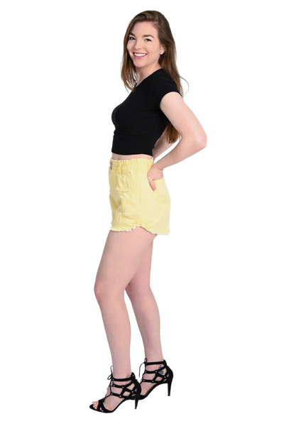 Yellow Denim Shorts