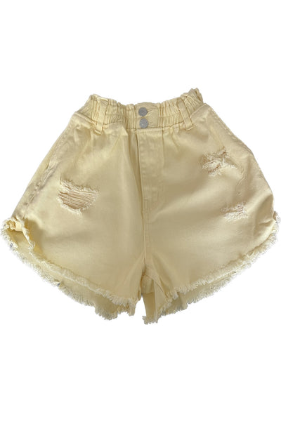 Women's Yellow Denim Shorts